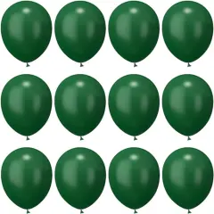 12 inch Dark Green Latex Balloons, 60 pcs Thick Dark Green Balloons for Party Decorations