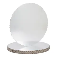 12-Pack Cake Boards 12 Inch, Elegant Round Scalloped Boards for Bakeries, Baking Desserts, Cake Decorating, Sturdy Cardboard Material, Disposable (Silver, 12x12x0.08 in)