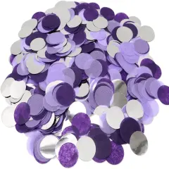 5000 Pieces Tissue Paper Confetti Circles, 1 Inch Round Paper Table Confetti Circle Dots, Suitable for Birthday Wedding Party Decoration and Baby Shower decorations,Purple and Sliver