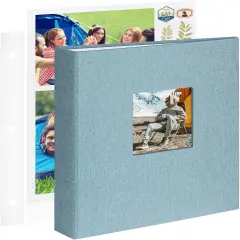 Large 3 Ring DIY Scrapbook Photo Album with 30 Plastic Sleeves 60 Pages Blank Scrapbooks