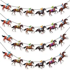 Kentucky Party Derby Day Banners Party Supplies Horse Racing Streamers Decorations（4PCS）