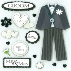 K & Company Handsome Groom Dimensional Stickers