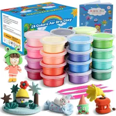 Modeling Clay Kit - 24 Colors Magic Air Dry Ultra Light Clay, Safe & Non-Toxic, Great Gift for Children