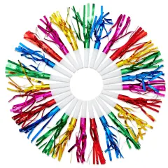 50 Pack Noise Makers Party Favors, Bulk Birthday Horns (5 Colors) Multicolor