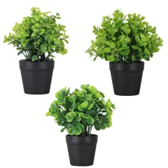 3-Pack Artificial Pothos Plants in Black Pots &ndash; Realistic Fake Hanging Greenery for Home, Bathroom, Shelf & Desk Decor, No Maintenance Indoor Faux Plants