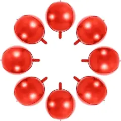10pcs 15 Inch Red 4D Balloons Foil Mylar 4D Round Balloons for Baby Shower, Gender Reveal, Wedding, Birthday or Engagement Party Decoration