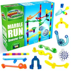 Marble Genius Marble Run Booster Set - 30 Pieces Total (10 Action Pieces Included), Construction Building Blocks Toys for Ages 3-14, Add-On Set, Original