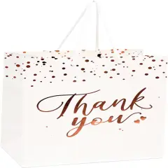 20 Pcs White Gift Bags with Handles - Medium Size Thank You Bags Bulk for Weddings