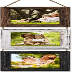 4x4 Wall Hanging Picture Frames Collage with 3 Opening Multi Color Frames