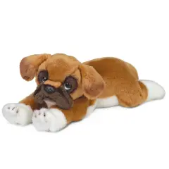 Bearington Roscoe Boxer Plush Stuffed Animal Puppy Dog, 15 inch, For Ages 0-14 Brown