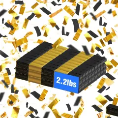 BLACK & GOLD Confetti Paper - BULK 2.2lbs | 1kg, Biodegradable Tissue Paper, Rainbow Light Weight, Non-Staining Paper, for Events, Crafts, Decorations