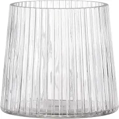 Clear Glass Vase for Flower, Glass Flower Vase, Flower Vase for Bouquet, Modern Glass Vase, Ribbed Glass Vase for Living Room, Bedroom, Dining Table, Office, Wedding, Centerpieces, 8 Inches