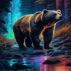 Diamond Art Kits for Adults - Polar Bear Forest Starry Night Diamond Painting Kits DIY 5D Full Drill Diamond Dots Paintings with Diamonds Gem Art and Crafts for Home Decor 12x16 Inch