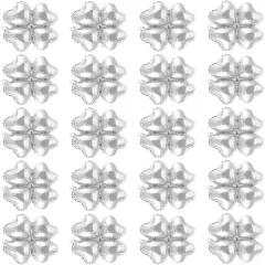 50Pcs Clover Decorations Foil Mylar Latex Aluminum Film Helium Balloons Props Green Hanging Balloon(Silver)