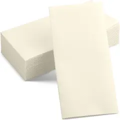50-Pack Disposable Linen-Feel Champagne Napkins, 12" x 17" Cloth-Like Paper Dinner Napkins For Wedding, Bathroom, Party Or Event