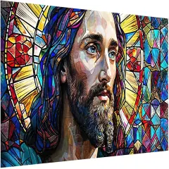 Large Diamond Painting Kits, 5D Jesus Diamond Art Kits for Adults, DIY Full Drill Jesus Diamond Art Painting, Large Gem Art Kits for Home Wall Decor 27.5X15.7 Inch