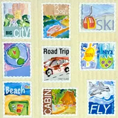Marianne Richmond Travel Stamps 12x12 Chipboard Embellishments