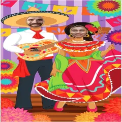 36x72ft Cinco de Mayo Couple Photo Door Banner, Fiesta Theme Photography Backdrop, Fiesta Photo Booth Background for Mexican Theme Birthday Party Supplies, Mexican Decoration, Taco Tuesday Event