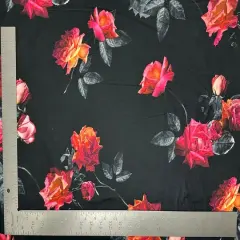 1 Yard DTY Double Sided Brushed Knit Floral Fabric Stretch Material for Garments 58"-60" Inches Width