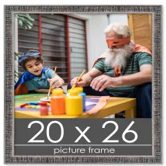 Textured Black Picture Frame - UV Acrylic, Foam Board Backing, Hanging Hardware