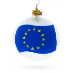 Flag of European Union Glass Ball Ornament 3.25 Inches