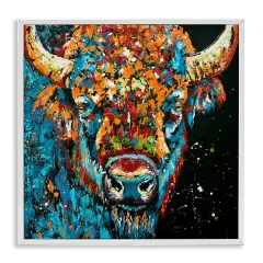 Stupell Industries Modern Bison Street StyleFramed Giclee Art White Frame