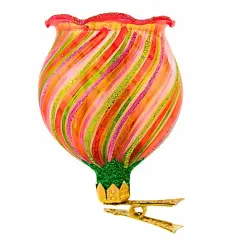 Metzler Bros. 3.25 In Flower 4 Christmas Tree Ornament , Christmas Decor Floral Translucent Clip-On Multicolored