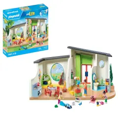 PLAYMOBIL MyLife 71601 The Rainbow Day Center, Large Nursery Set with Numerous Accessories and a Working Doorbell, Detailed Toy for Children from 4 Years