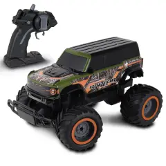 RealTree: RTR RC - Ford Bronco Raptor - Green-Orange-Camo - 2.4 Ghz High Performance for Donuts & Wheelies, Turbo Boost, Radio Controlled Vehicle