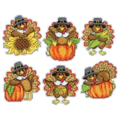 Design WorksTurkeys Ornaments Counted Cross-Stitch Kit Multi