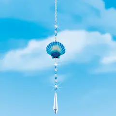 Collections Etc Colorful Metal Seashell Crystal Hanging Suncatcher