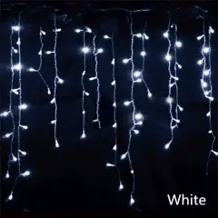 Kitcheniva Hanging Icicle And Christmas Curtain Lights White