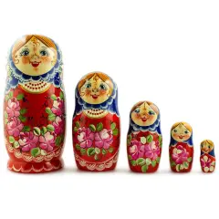 5 pcs Nadezhda Nesting Dolls 7 Inches
