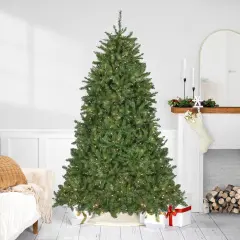 Northlight 7.5' Pre-Lit Rockwood Pine Artificial Christmas Tree, Clear LED Lights Green