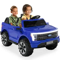 Best Choice Products Kids 24V Ride On Truck Officially Licensed Ford Lightning w/ Remote, LED Lights, 2 Speeds Blue