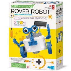 4M: Green Science: Rover Robot - DIY Robotics Assembly Kit, Solar & Battery Hybrid Power Rolling, STEM Building, Physics Toy Activity Set, Kids Age 5+