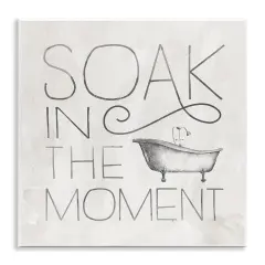 Stupell Industries Vintage Bathroom Soak Phrase Wall Plaque Art
