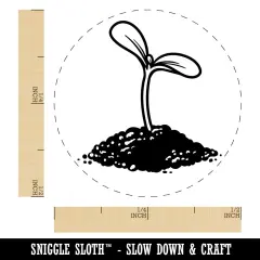 Seed Sprouting from Dirt Self-Inking Rubber Stamp for Stamping Crafting Planners Green
