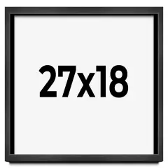 Shadow Box 1" Depth Grey Picture Frame - UV Acrylic, Backing Board, Hanging Hardware