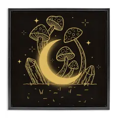 Stupell Industries Moon In The Shroom Framed Floater Canvas Wall Art Design by Ahmed Sameh Hussein