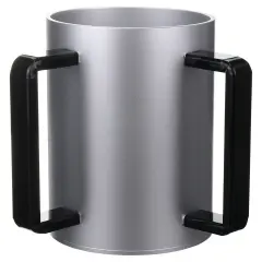 Lucite Wash Cup Silver With Black Handle