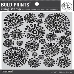 Hero Arts Cling Stamp 6"X6"-Sunburst Flowers Bold Prints