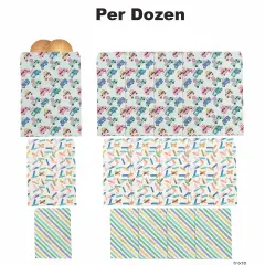 3 1/2" - 4 1/2" Large, Medium & Small Paper Food Truck Party Treat Bags 12 Pc.