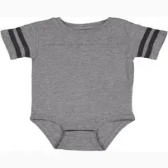 Rabbit Skins&reg; Infant Football Classic Crew Neck Short Sleeve Bodysuit GRAN HTHVN SMK