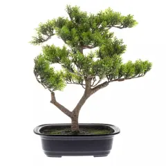 14.5" Faux Pine Bonsai Tree Realistic Artificial Topiary for Home Desk Tables
