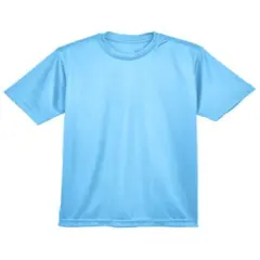 UltraClub&reg; Youth Cool & Dry Basic Performance Crew Neck Short Sleeve T-Shirt COLUMBIA BLUE