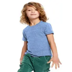 US Blanks&reg; Toddler Tri-Blend Crewneck T-Shirt Tri blue