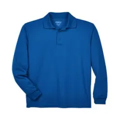 CORE365&reg; Men&rsquo;s Pinnacle Performance Long Sleeve Piqu&eacute; Polo &ndash; Moisture-Wicking, UV Protection, Anti-Microbial, Athletic Fit True Royal