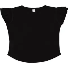 Rabbit Skins&reg; Toddler Flutter Sleeve T-Shirt Black