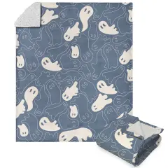 Halloween Silk Touch Sherpa Throw Blanket Ghost Shapes
